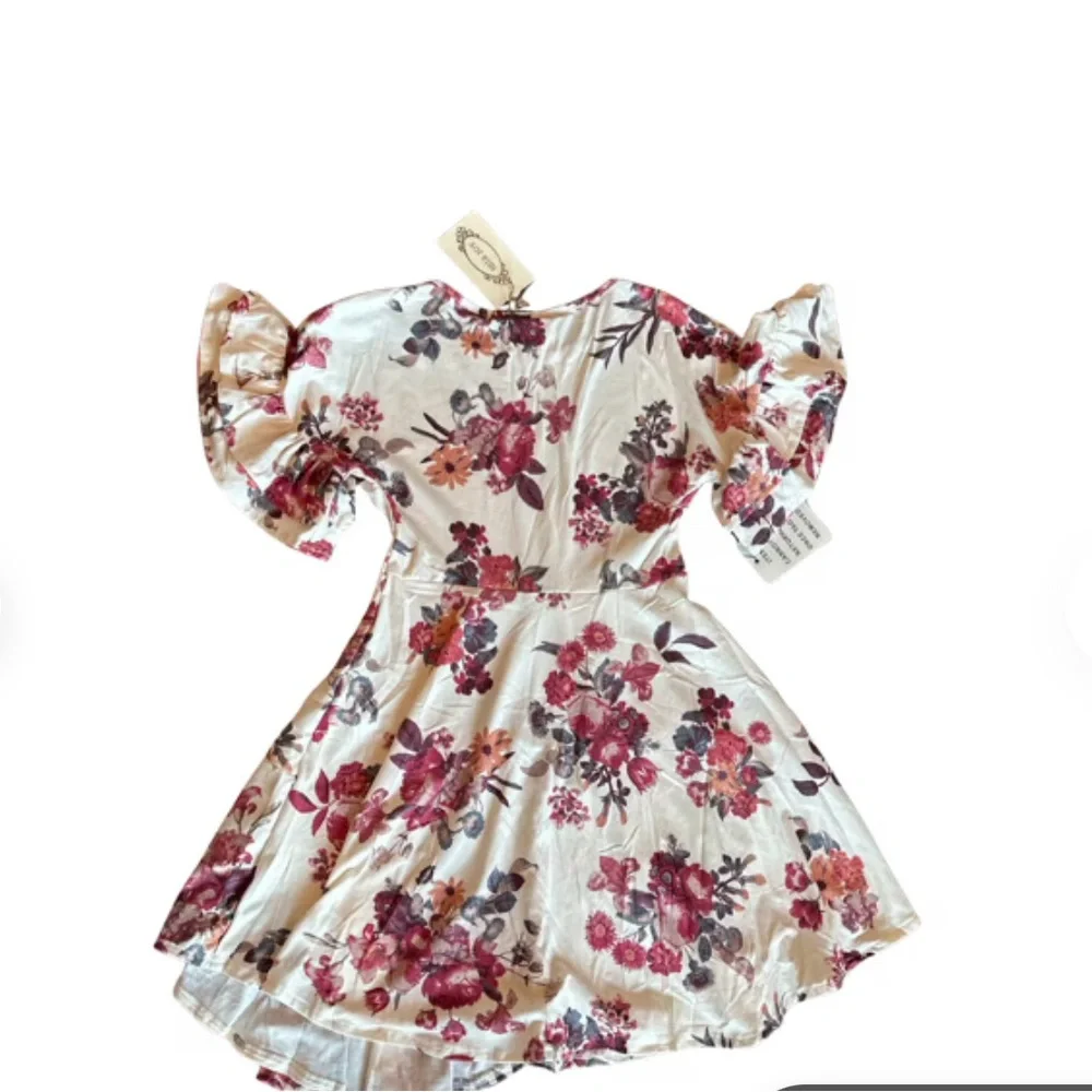 NWT Mia Joy by Joyfolie EMILIA DRESS IN CREAM FLORAL SIZE 7 - Picture 4 of 4